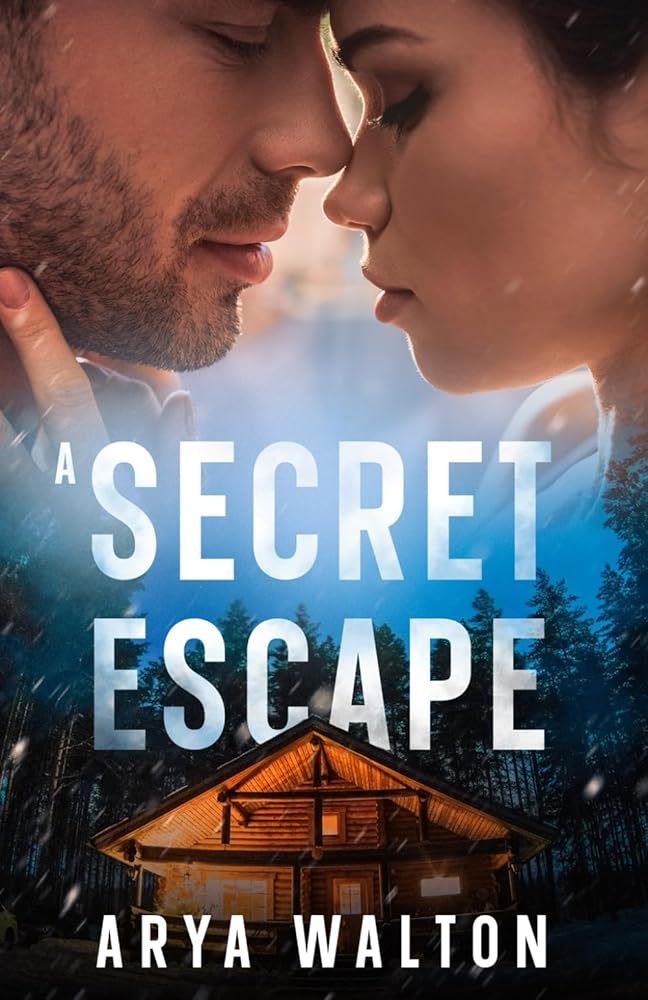 Book cover for "A Secret Escape" featuring a couple and a cabin.