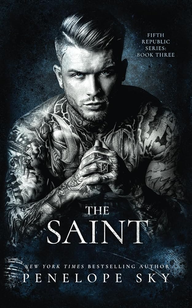 Book cover for The Saint, featuring a tattooed man.