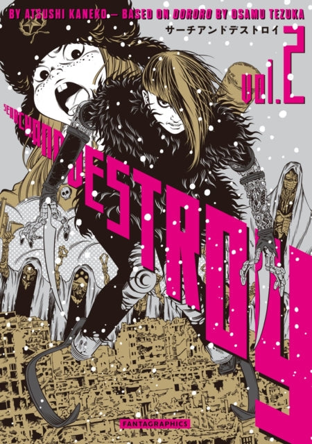 Search and Destroy Vol. 2 manga cover featuring characters in a snowy, urban setting.