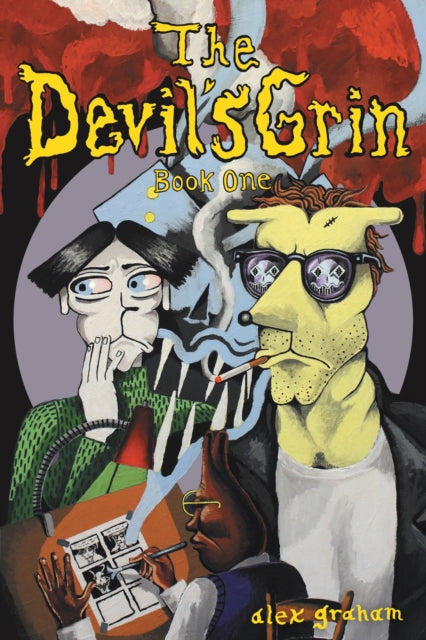 The Devil's Grin Book One cover art features stylized characters and blood splatters.