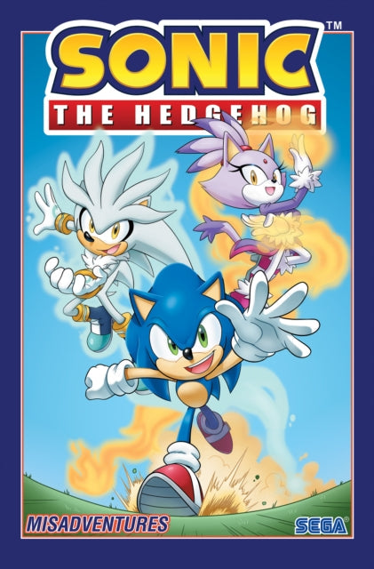 Sonic the Hedgehog, Vol. 16: Misadventures comic cover featuring Sonic, Silver, and Blaze.