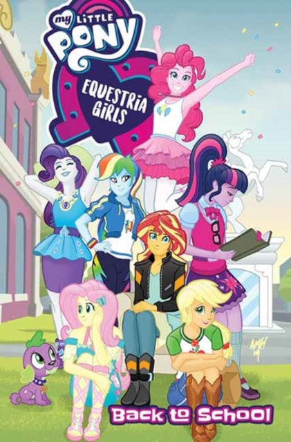 My Little Pony Equestria Girls characters pose for a Back to School themed illustration.