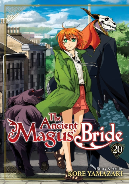 The Ancient Magus' Bride Vol. 20 manga cover features Chise and Elias with a dog.
