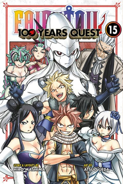 Fairy Tail 100 Years Quest 15 manga cover featuring Natsu and other characters.
