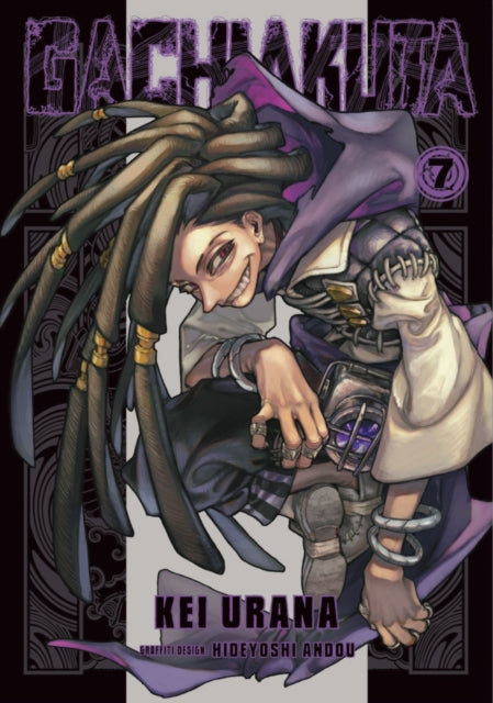 Gachiakuta 7 manga cover featuring a character with long dreadlocks and a purple hood.