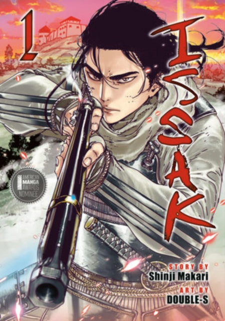 Manga cover for Issak Omnibus 1 featuring a warrior aiming a rifle.