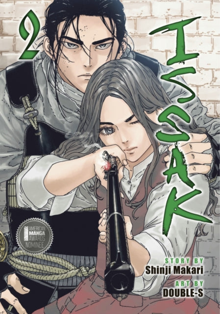 Manga cover for Issak Omnibus 2 featuring two characters, one aiming a rifle.