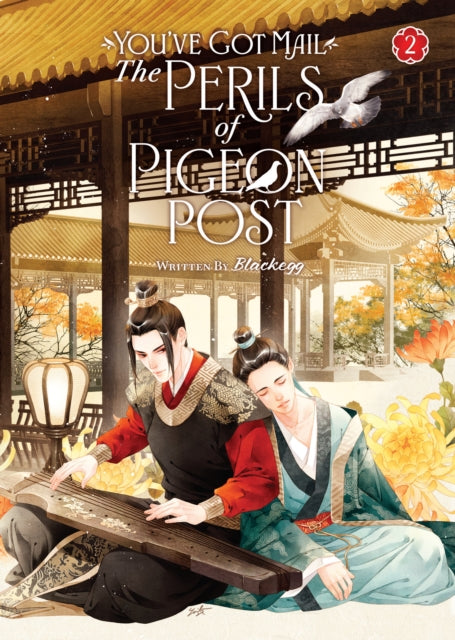 A novel cover shows two men in traditional attire, one playing a stringed instrument.