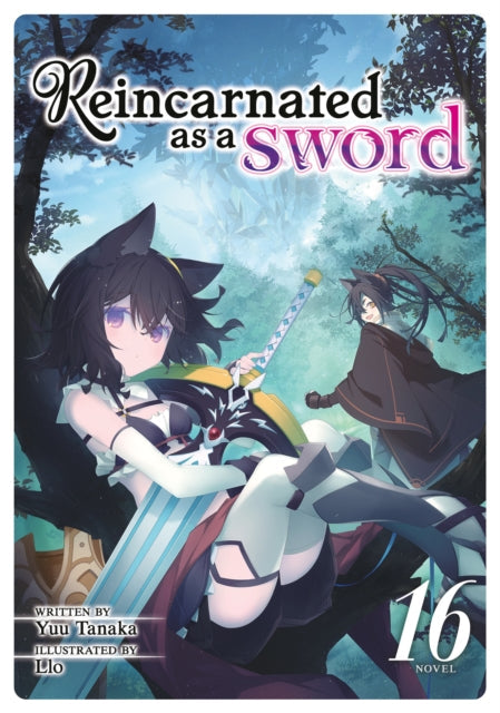 Reincarnated as a Sword Vol. 16 light novel cover art featuring anime characters.