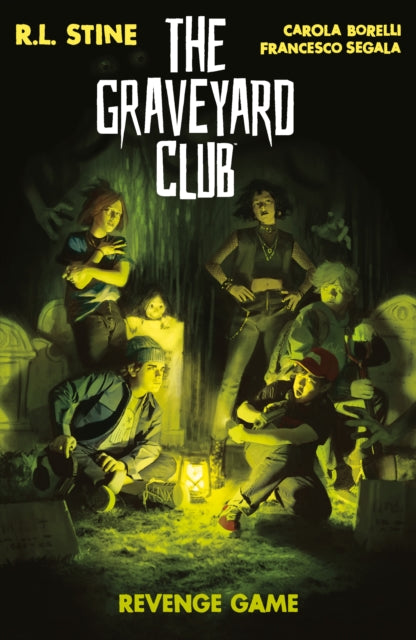The Graveyard Club: Revenge Game book cover featuring a group of kids in a graveyard.