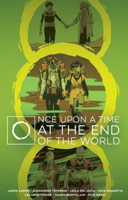 Comic book cover art for "Once Upon a Time at the End of the World" featuring stylized characters.