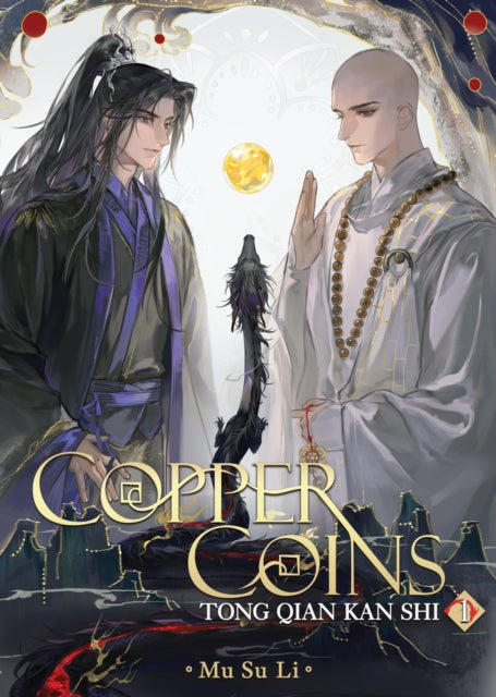 Book cover for Copper Coins Vol. 1 featuring two men and a dragon.