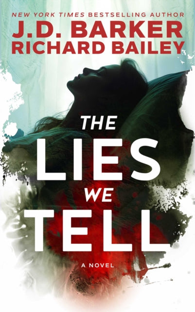 The Lies We Tell book cover featuring a silhouette of a woman and bold white text.