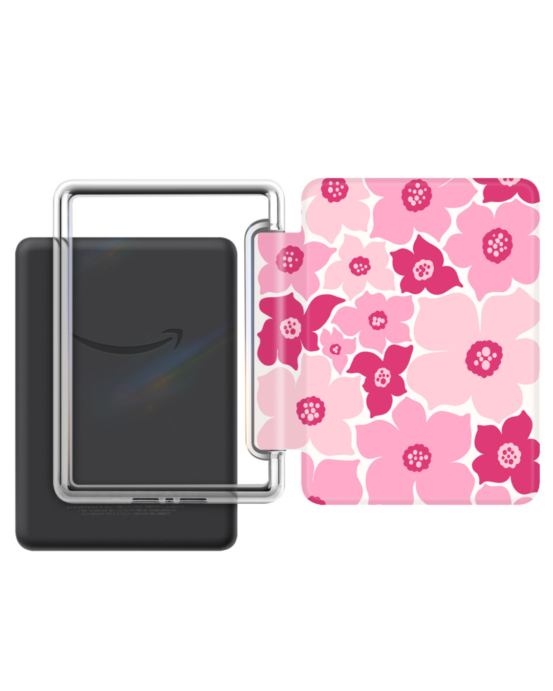 Bookish Kindle 12th Gen 7" Cases with Strap Soft Close Auto Wake Foldable Stylish Front Design Clear Back for Stickers or Inserts