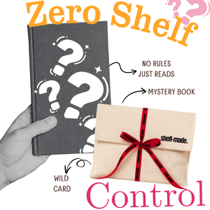 A mystery book bundle with a book and a canvas tote bag.