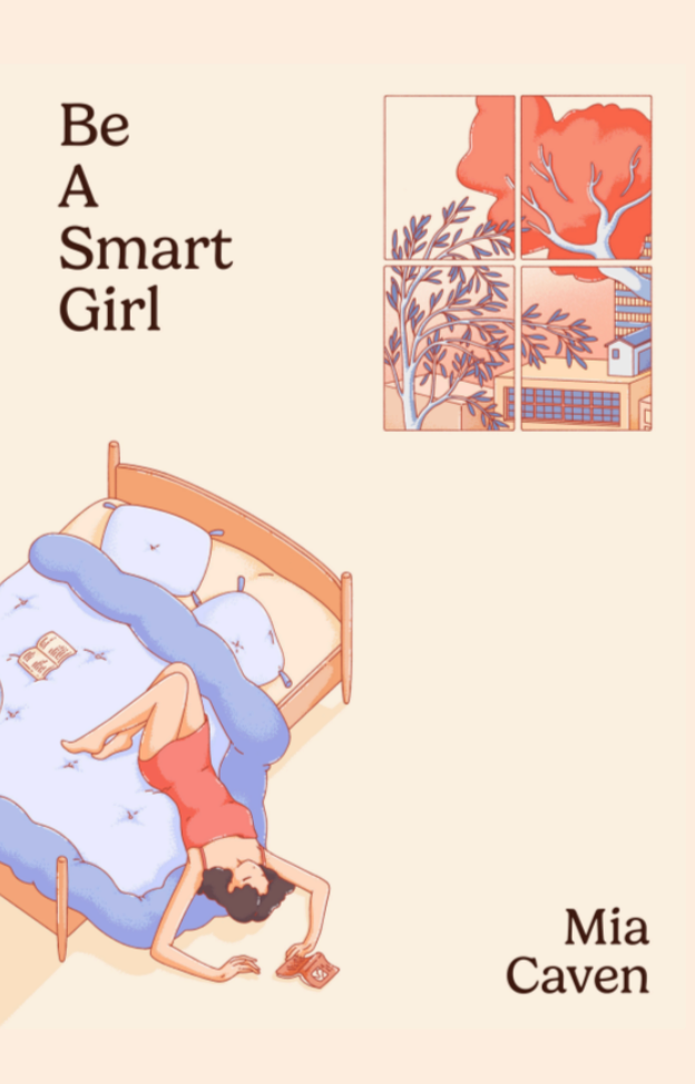 A book cover with the title "Be A Smart Girl" and an illustration of a woman on a bed.